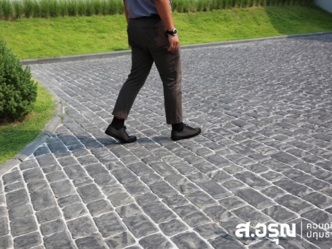 ตัวอย่างการใช้งานหินเกล็ดสีขาว